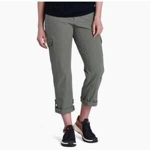 EUC Kuhl Women's 14 Freeflex™ Roll-Up Pant Sage Green 6326 Stretch Outdoors
